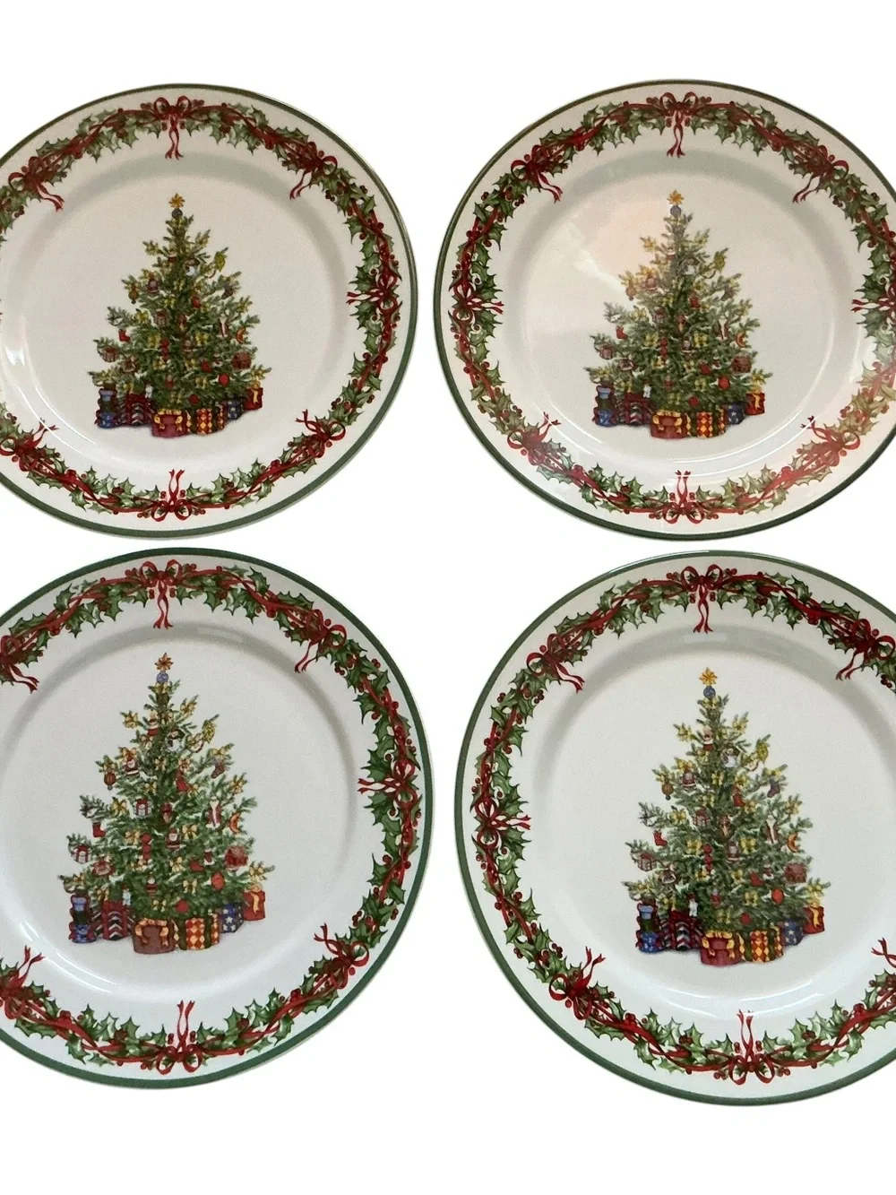 Christopher Radko traditions holiday celebrations Christmas dinner plates set 4